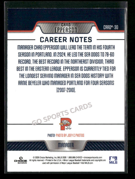2026 Portland Sea Dogs Chad Epperson