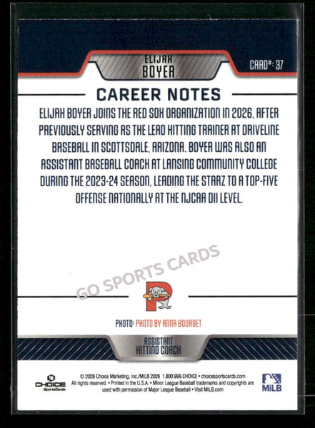 2026 Portland Sea Dogs Elijah Boyer