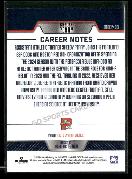 2026 Portland Sea Dogs Shelby Perry