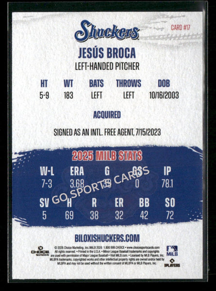 2026 Biloxi Shuckers Jesus Broca