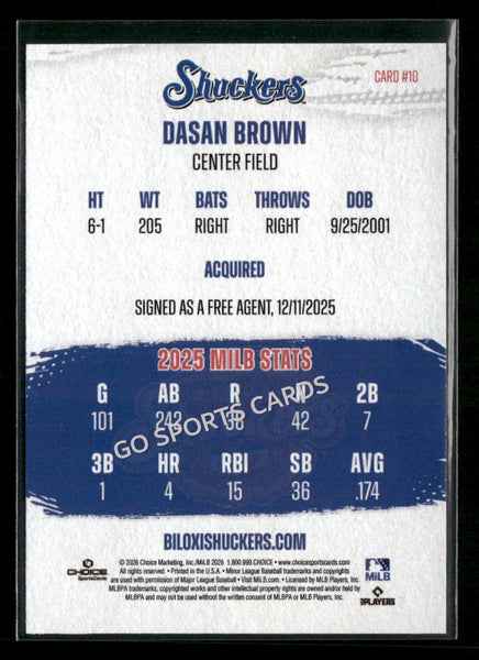 2026 Biloxi Shuckers Dasan Brown