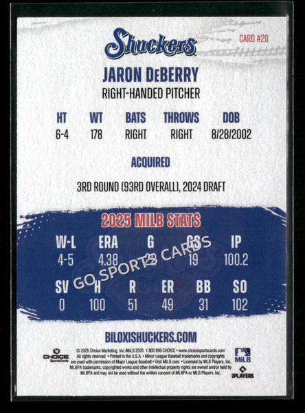 2026 Biloxi Shuckers Jaron DeBerry