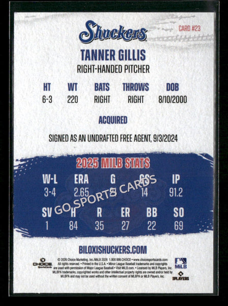 2026 Biloxi Shuckers Tanner Gillis