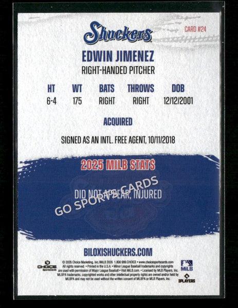 2026 Biloxi Shuckers Edwin Jimenez