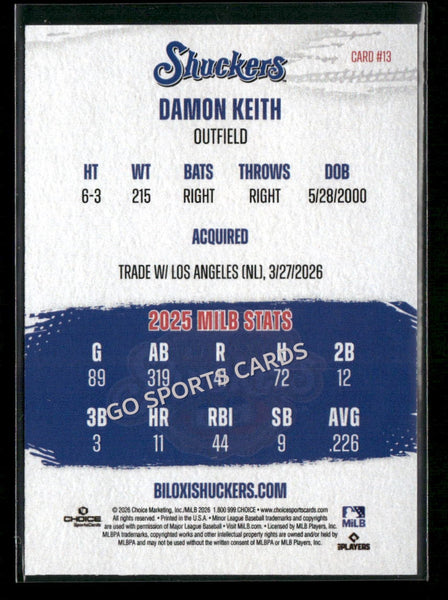 2026 Biloxi Shuckers Damon Keith
