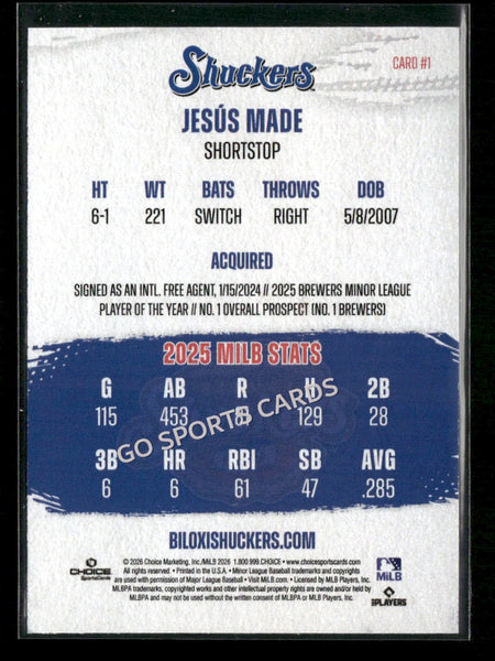 2026 Biloxi Shuckers Jesus Made
