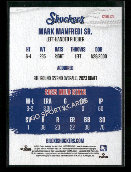 2026 Biloxi Shuckers Mark Manfredi Sr