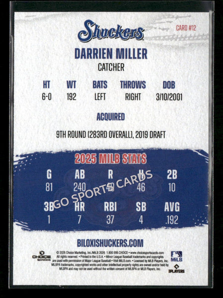2026 Biloxi Shuckers Darrien Miller