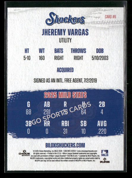 2026 Biloxi Shuckers Jheremy Vargas