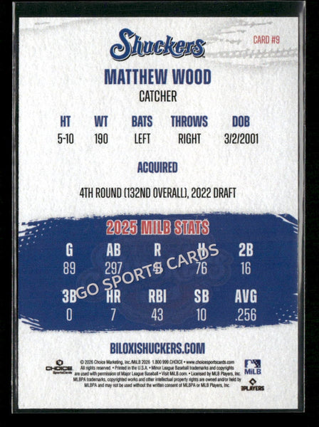 2026 Biloxi Shuckers Matthew Wood