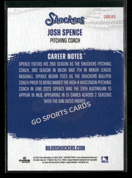 2026 Biloxi Shuckers Josh Spence