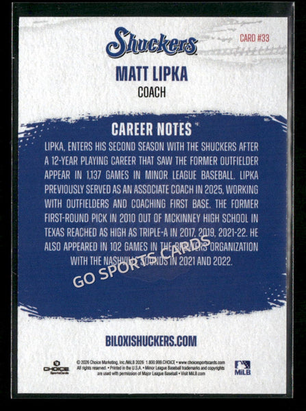 2026 Biloxi Shuckers Matt Lipka
