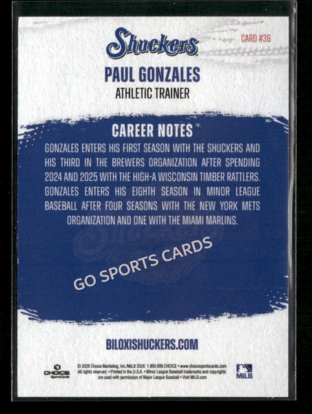 2026 Biloxi Shuckers Paul Gonzales