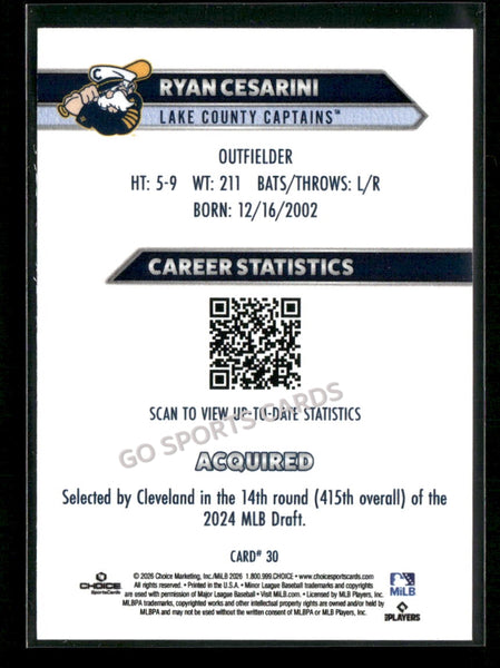 2026 Lake County Captains Ryan Cesarini