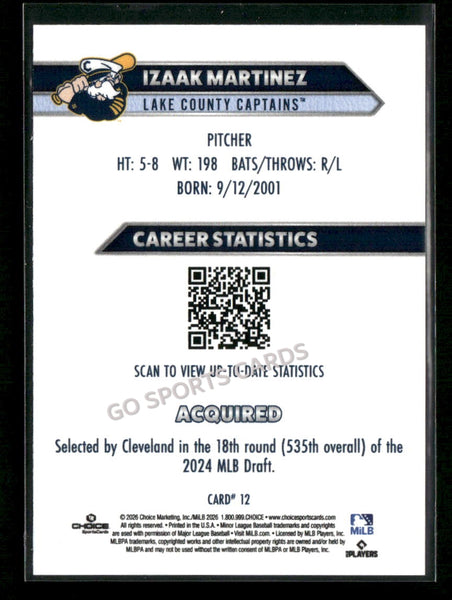 2026 Lake County Captains Izaak Martinez