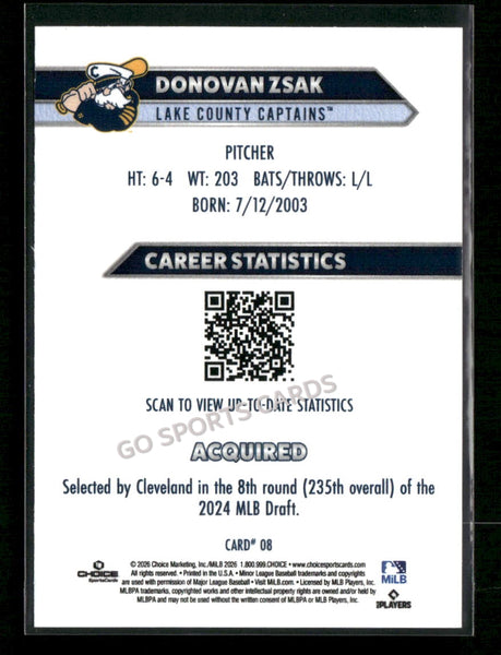 2026 Lake County Captains Donovan Zsak