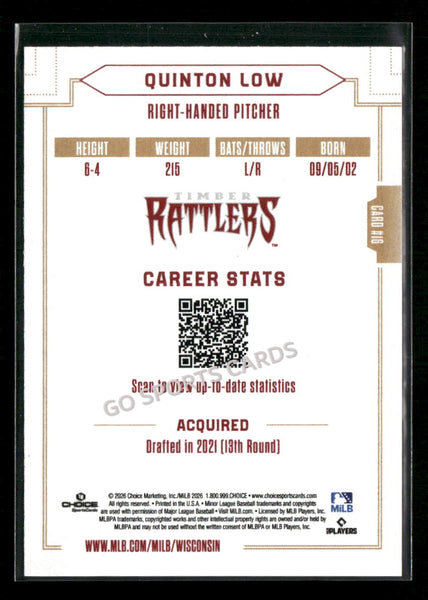 2026 Wisconsin Timber Rattlers Quinton Low
