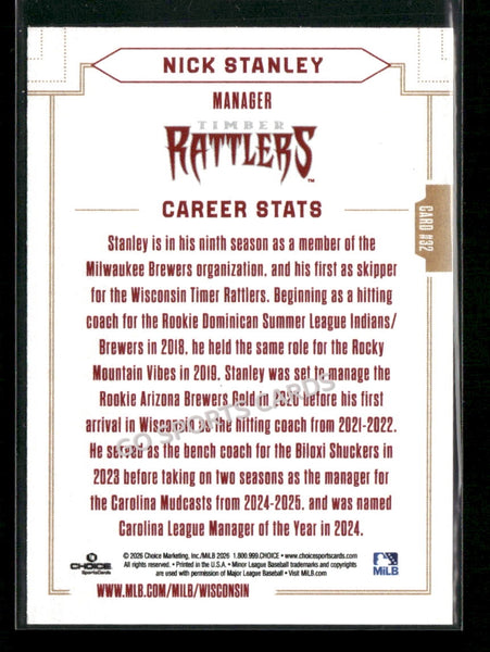 2026 Wisconsin Timber Rattlers Nick Stanley