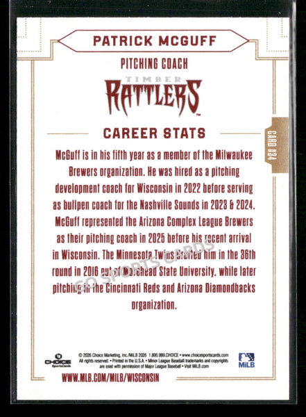 2026 Wisconsin Timber Rattlers Patric McGuff