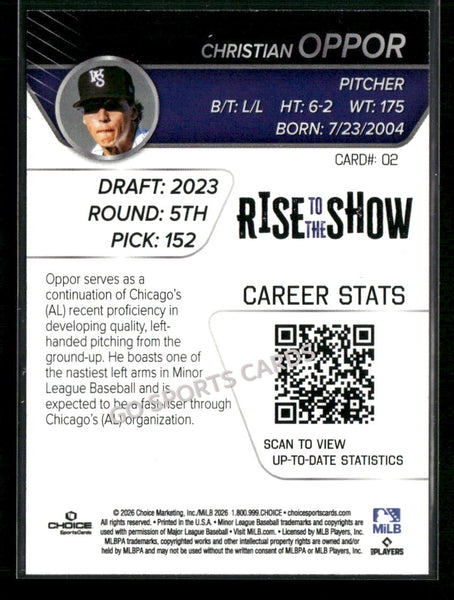 2026 Winston Salem Rise to the Show Top Prospects Christian Oppor