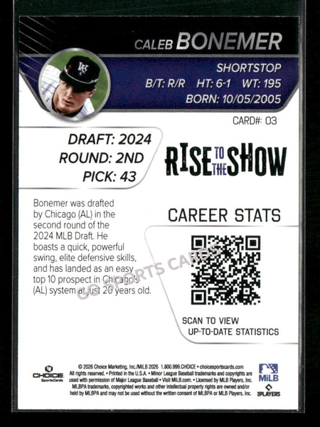 2026 Winston Salem Rise to the Show Top Prospects Caleb Bonemer