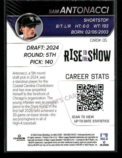 2026 Winston Salem Rise to the Show Top Prospects Sam Antonacci