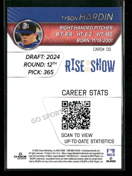 2026 Biloxi Shuckers Rise to the Show Top Prospects Tyson Hardin