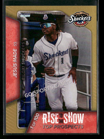 2026 Biloxi Shuckers Rise to the Show Top Prospects GOLD /100 Jesus Made