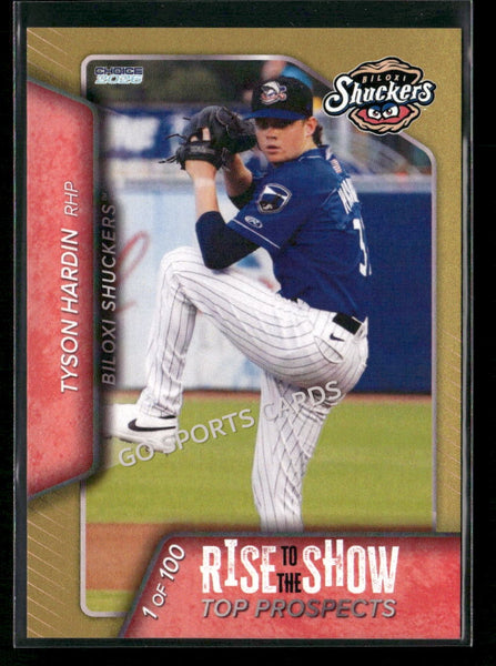 2026 Biloxi Shuckers Rise to the Show Top Prospects GOLD /100 Tyson Hardin