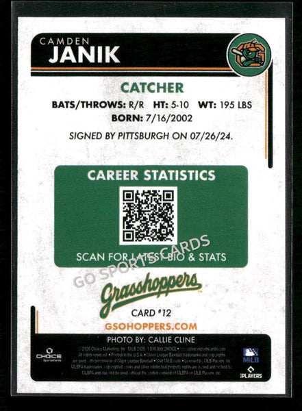 2026 Greensboro Grasshoppers Camden Janik