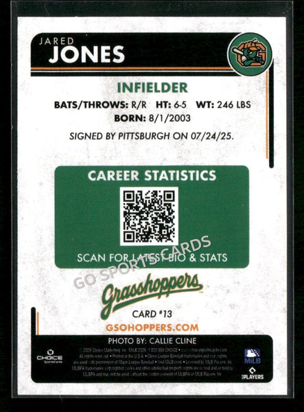 2026 Greensboro Grasshoppers Jared Jones