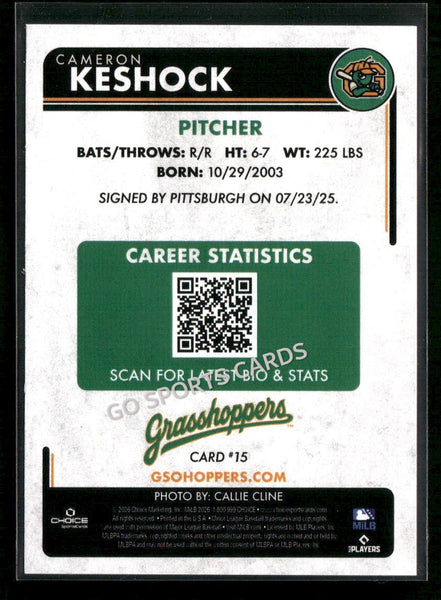 2026 Greensboro Grasshoppers Cameron Keshock