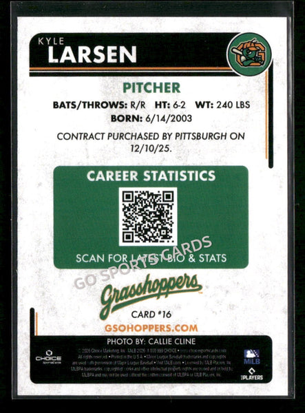 2026 Greensboro Grasshoppers Kyle Larsen
