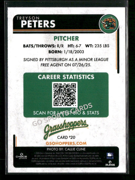 2026 Greensboro Grasshoppers Treyson Peters