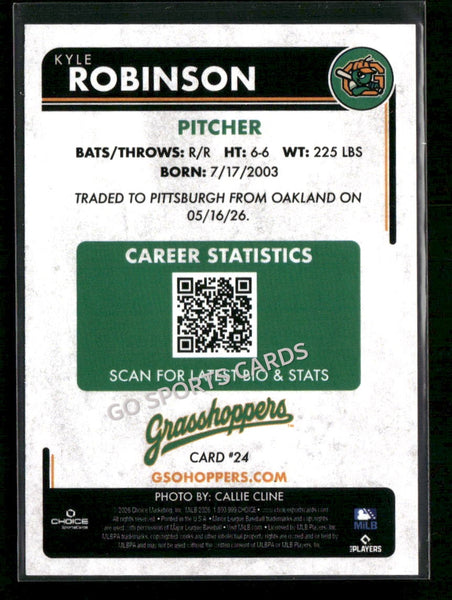 2026 Greensboro Grasshoppers Kyle Robinson