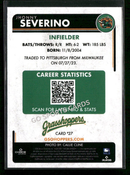 2026 Greensboro Grasshoppers Jhonny Severino
