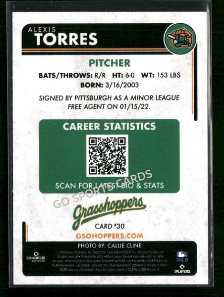 2026 Greensboro Grasshoppers Alexis Torres