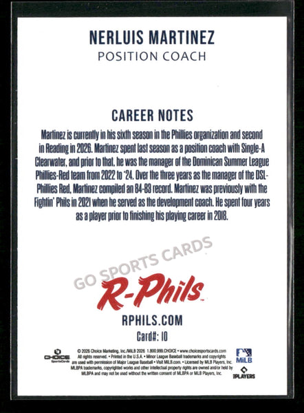 2026 Reading Fightin Phils 2nd Nerluis Martinez