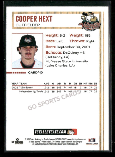 2026 Tri City Valleycats Cooper Hext