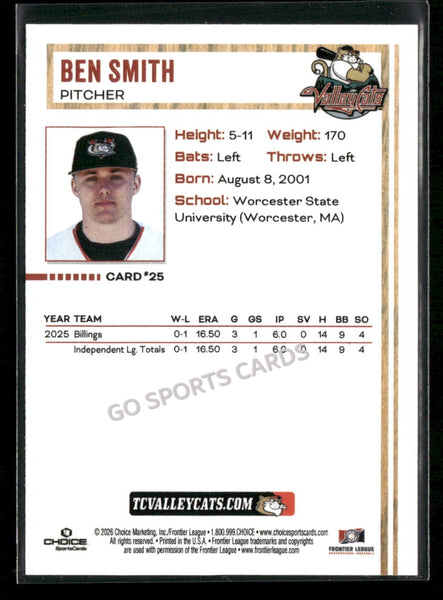 2026 Tri City Valleycats Ben Smith
