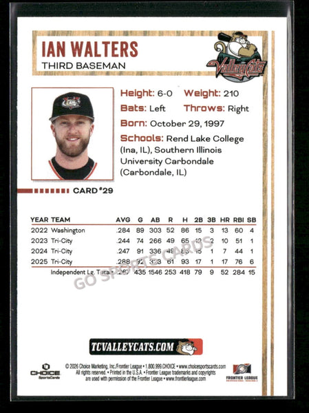 2026 Tri City Valleycats Ian Walters