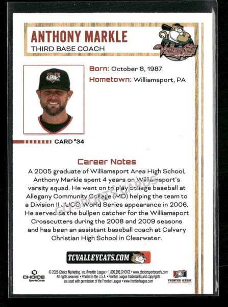 2026 Tri City Valleycats Anthony Markle