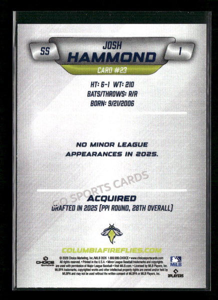 2026 Columbia Fireflies Josh Hammond