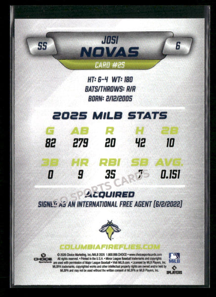 2026 Columbia Fireflies Josi Novas