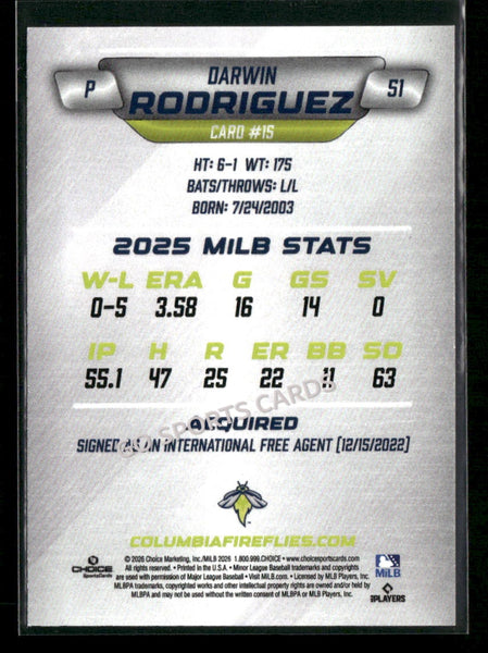 2026 Columbia Fireflies Darwin Rodriguez
