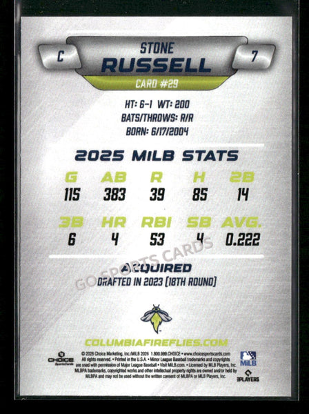 2026 Columbia Fireflies Stone Russell