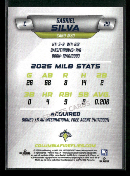 2026 Columbia Fireflies Gabriel Silva