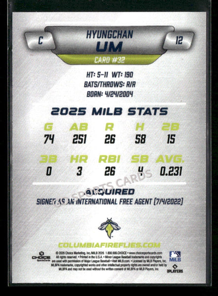 2026 Columbia Fireflies Hyungchan Um
