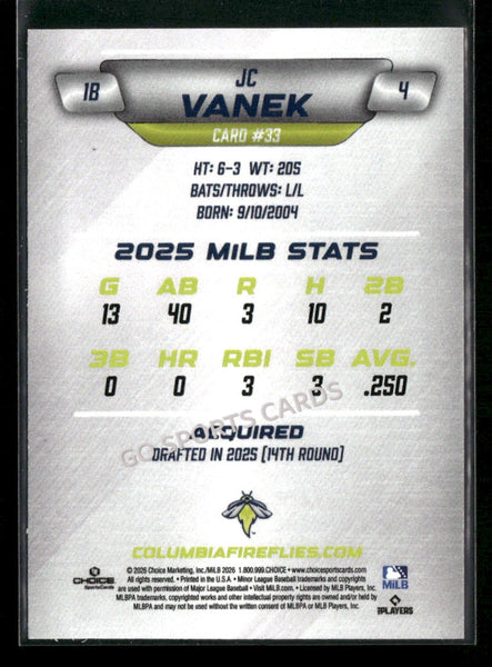 2026 Columbia Fireflies JC Vanek