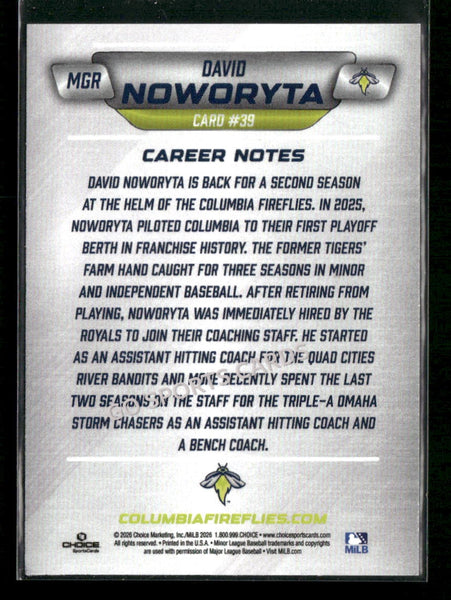 2026 Columbia Fireflies David Noworyta